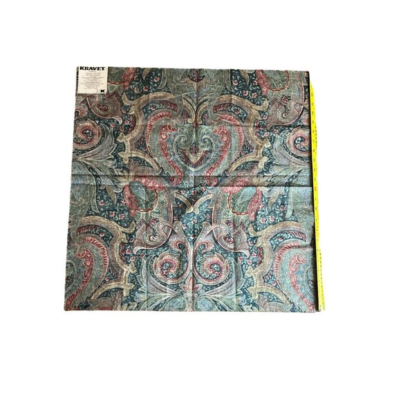 Kravet Thomas Teflon Cotton Fabric Sample 25" x 25" - Paisley Pattern - Picture 3 of 4